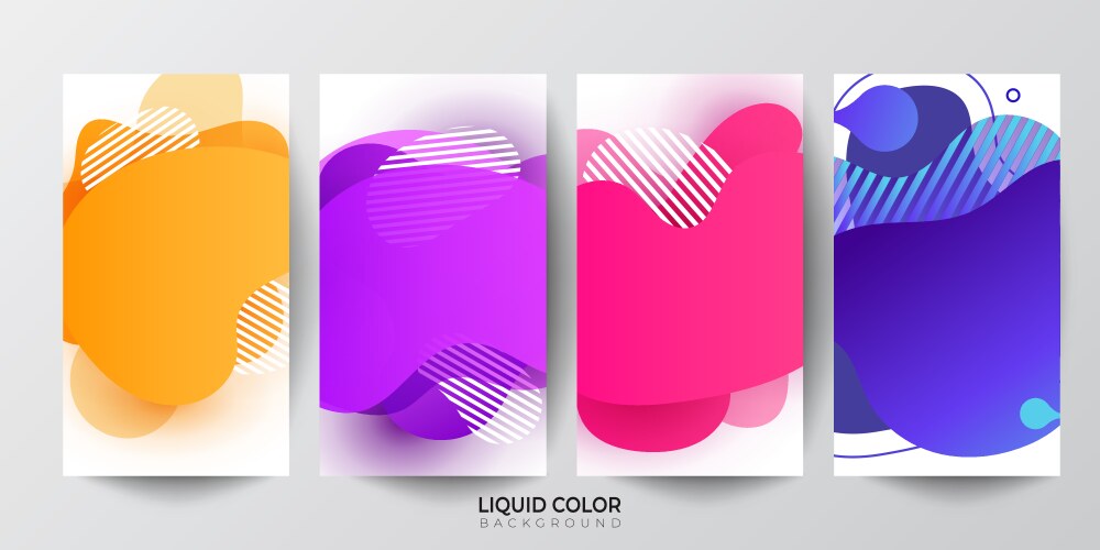 Dynamic plastic liquid gradient waves banner vector image