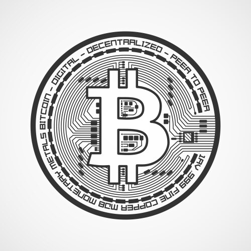 Bitcoin sign crypto currency vector image