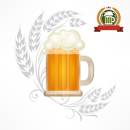 glass mug of beer vector image