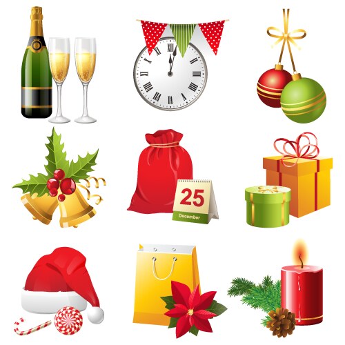 Christmas icons set vector image