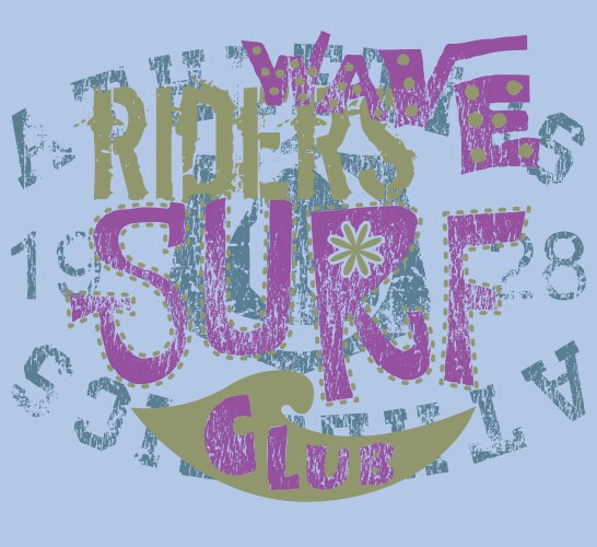 Surf club vector image