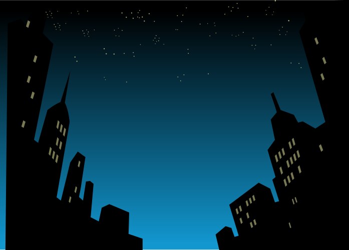 Night city skyline background vector image