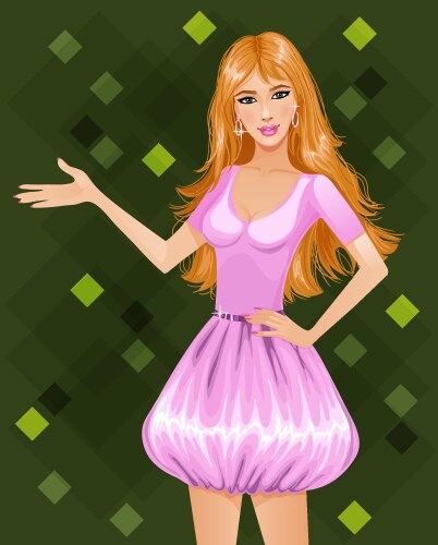 Beautiful glamour girl vector image