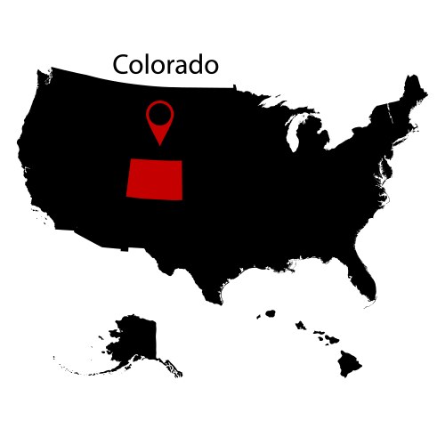 Us state of colorado on the map vector image