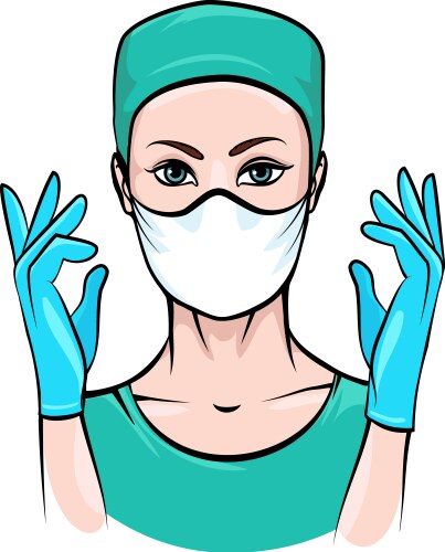 Female surgeon vector image