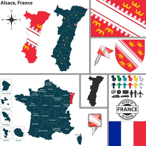 Map of alsace vector image