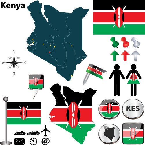 Kenya map vector image