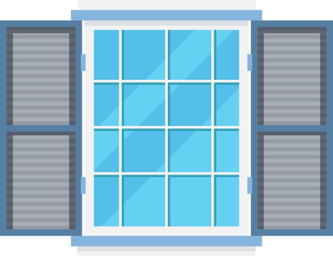 Retro window icon cartoon architecture element vector image