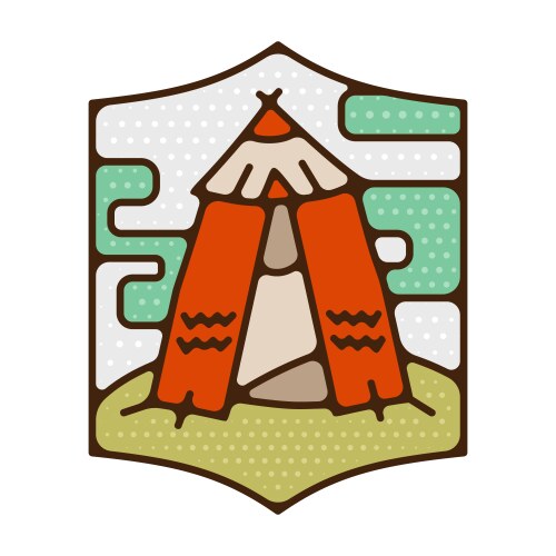 Outdoor adventure badge camping label vector image