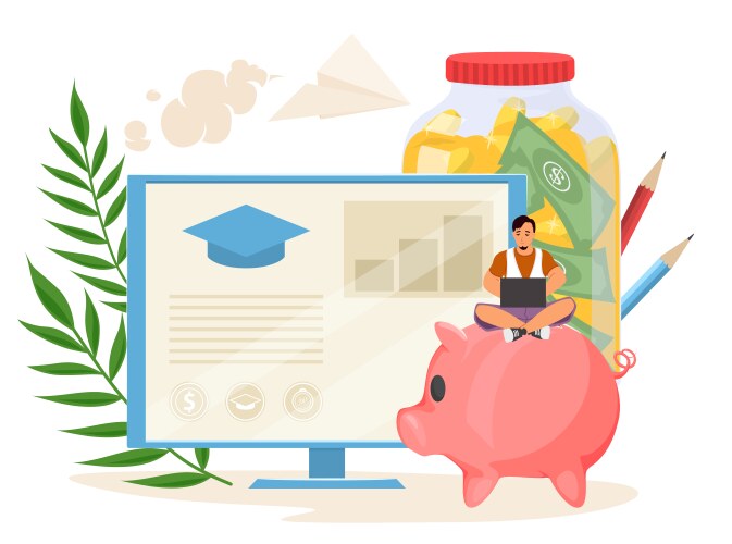 education fees for online learning course vector image