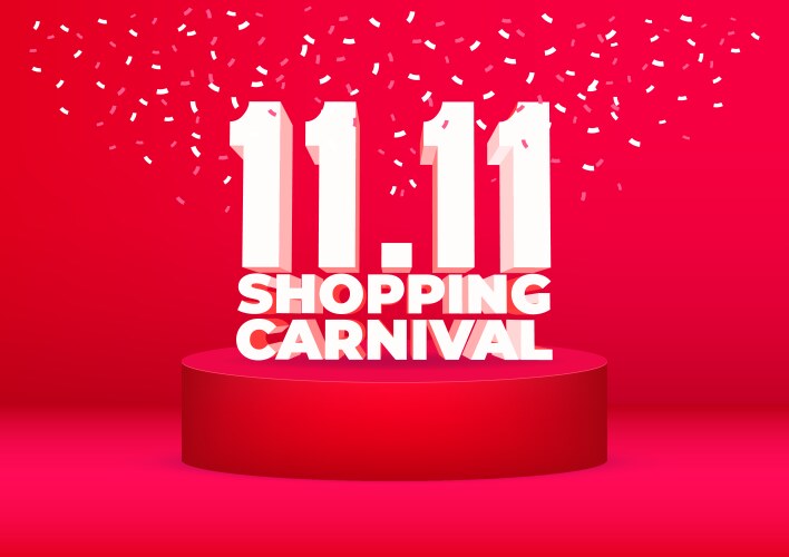 1111 shopping carnival sale poster vector image