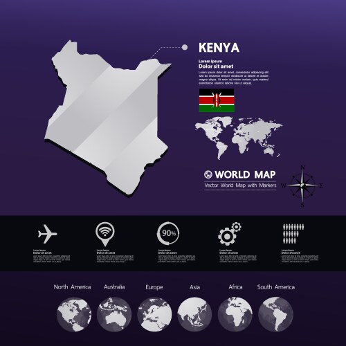 Kenya map vector image