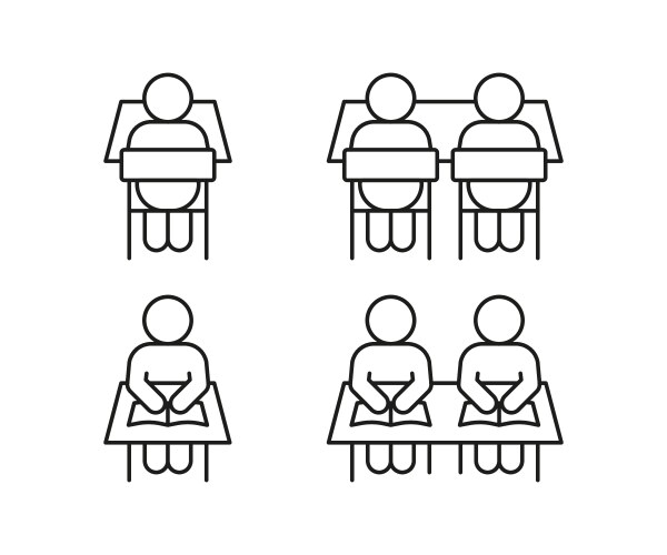 Schoolchild study in school line icon education vector image