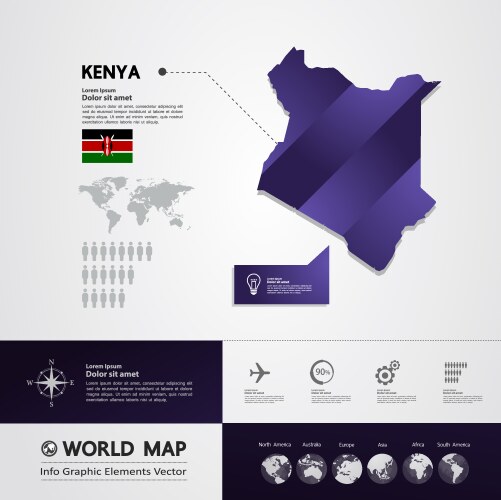 Kenya map vector image