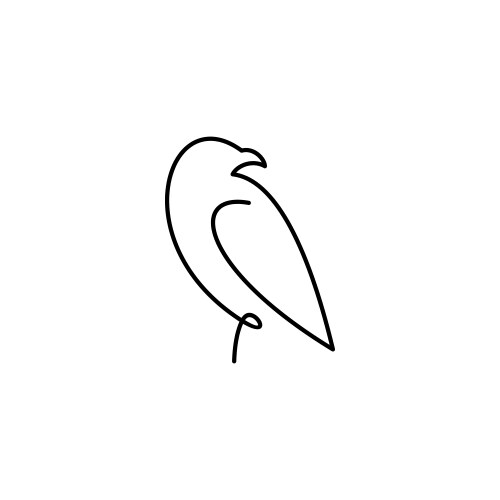 black color line art bird logo design vector image