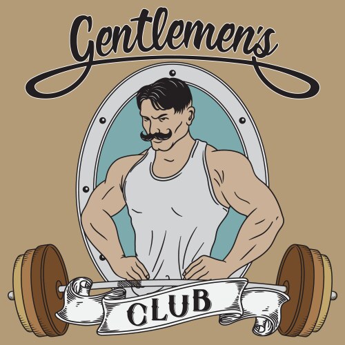 Strong man gentlemens club vector image