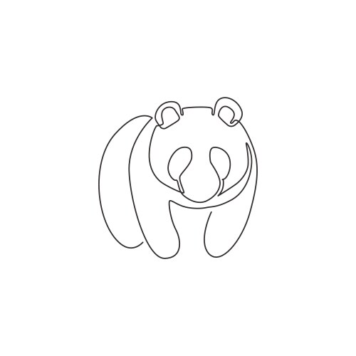 One single line drawing cute panda for company vector image