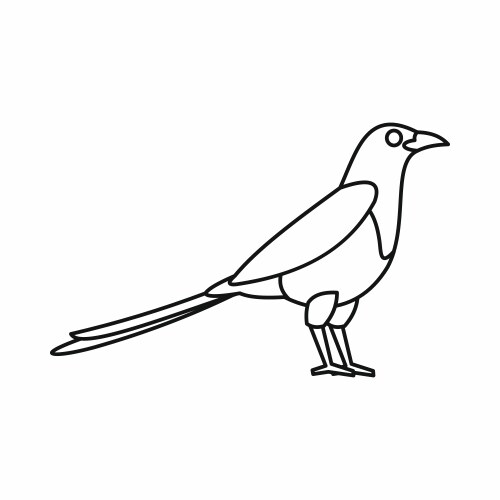 Bird magpie icon outline style vector image