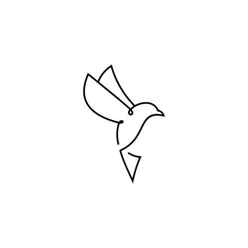 continuous line drawing bird flying vector image