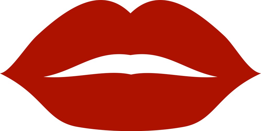 Red kiss mark woman lips with bright lipstick vector image