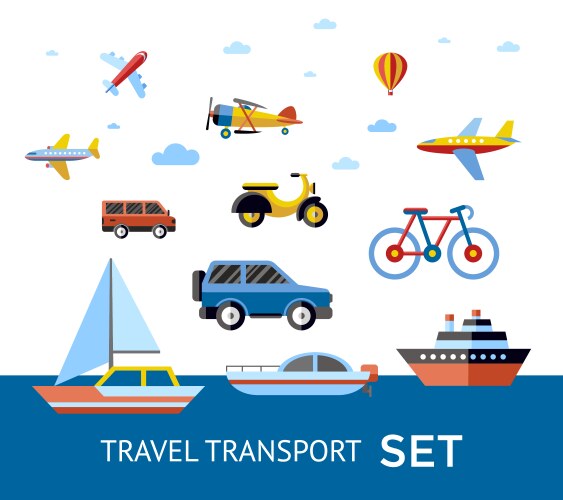 Digital blue red travel transport vector image