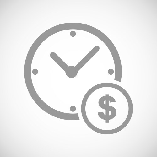 Clock money black icon vector image