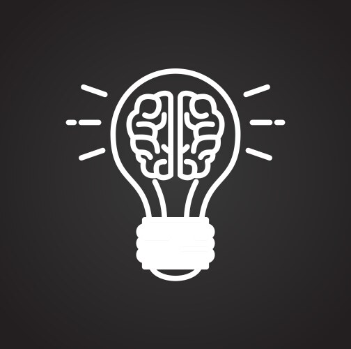 Engineering idea icon on black background vector image