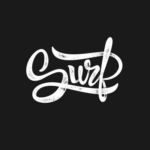 Surf hand-lettering t-shirt typographic design vector image