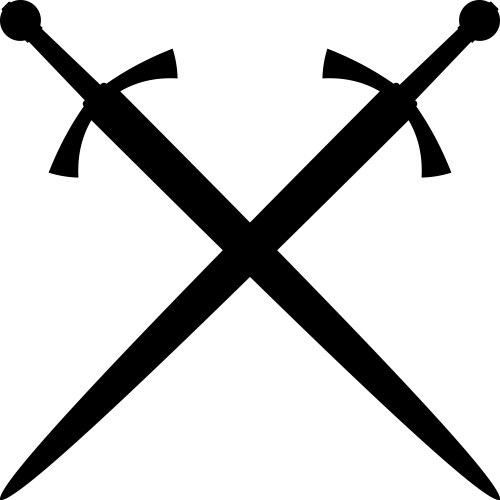 Medieval sword silhouette vector image