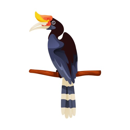 Calao bird or hornbill icon clipart vector image