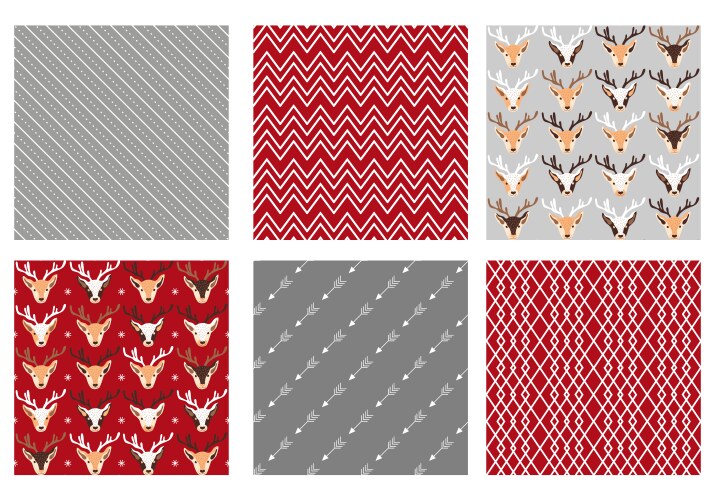 Collection of festive christmas patterns vector image