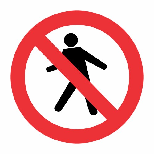 No pedestrian traffic sign vector image