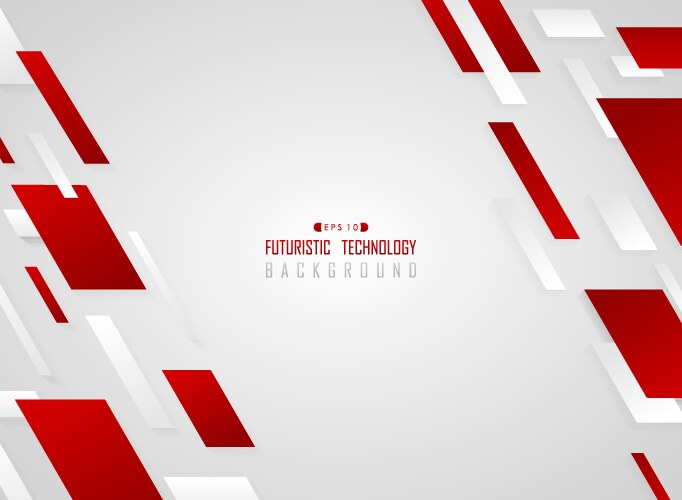 Abstract gradient red geometric technology stripe vector image