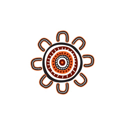 Aboriginal art logo design vector image