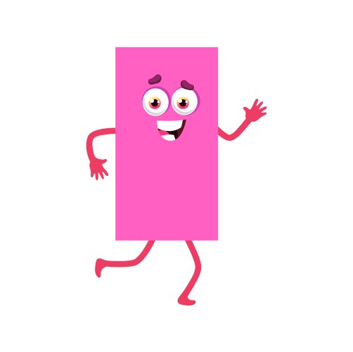 Pink rectangular shape rectangle math character vector image