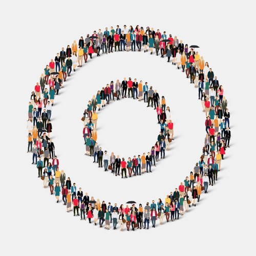 Group people shape circle vector image