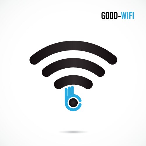 Wifi sign and hand icon design vector image