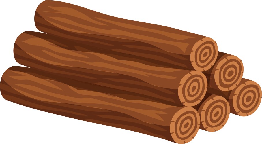 Wood logs icon vector image