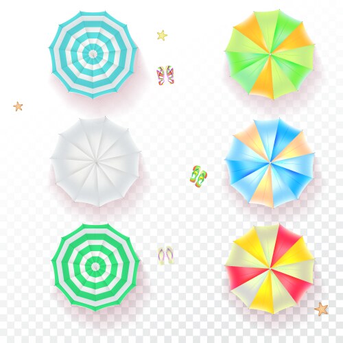 Set of colorful beach umbrellas vector image