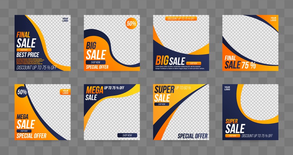 Social sale poster vector image