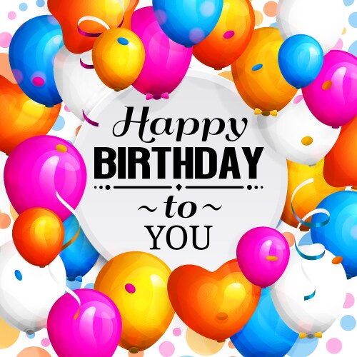 Happy birthday greeting card vector image