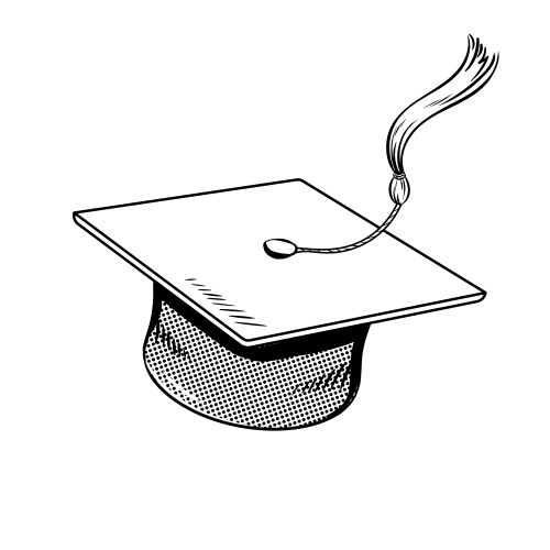 Square academic cap coloring book vector image