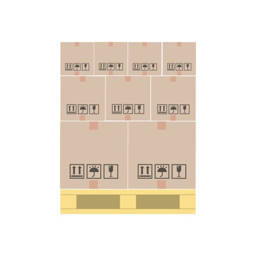 Boxes on wooden pallet flat vector image