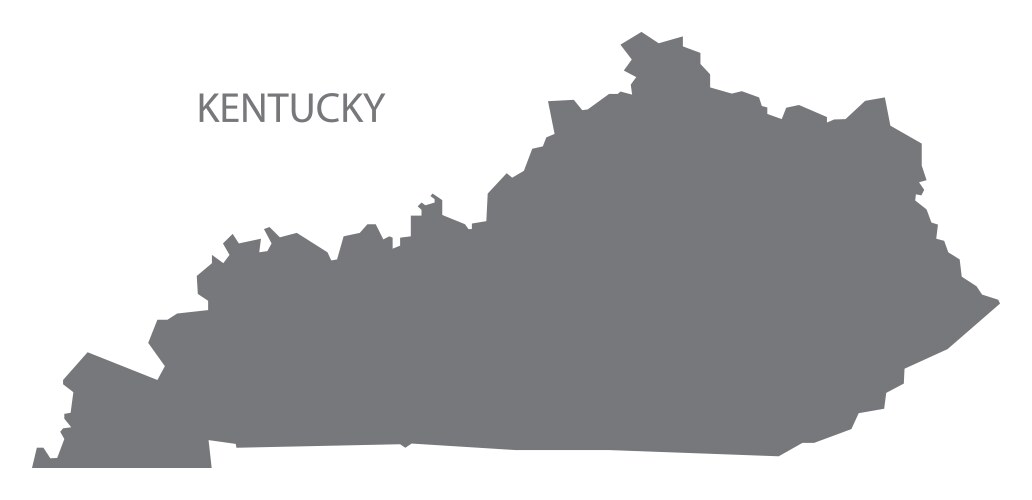 Kentucky usa map grey vector image