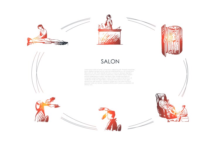 Salon - massage back and foot vector image