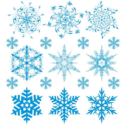 Snowflakes collection vector image