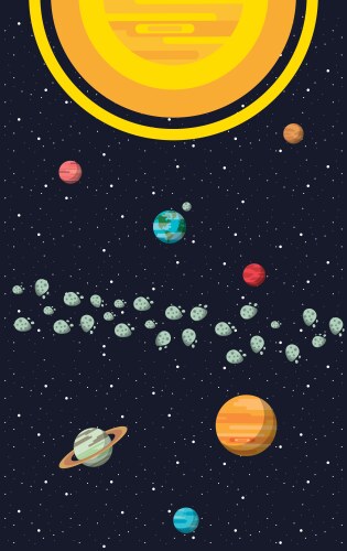 Milky way planets vector image