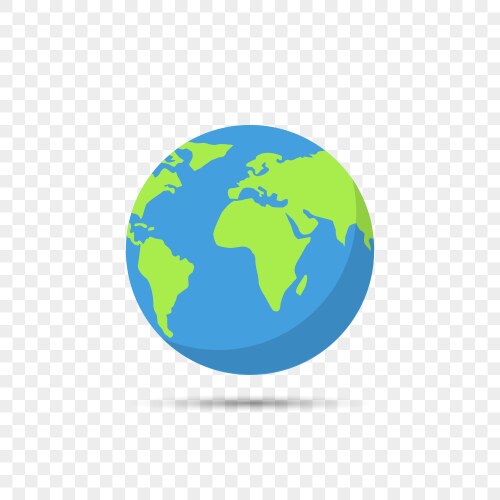 Earth globe on transparent background vector image