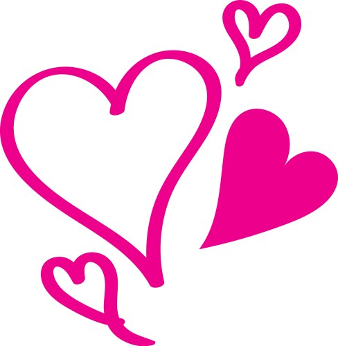 Scribbled heart love feeling vector image