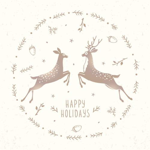 Two graceful deer vector image